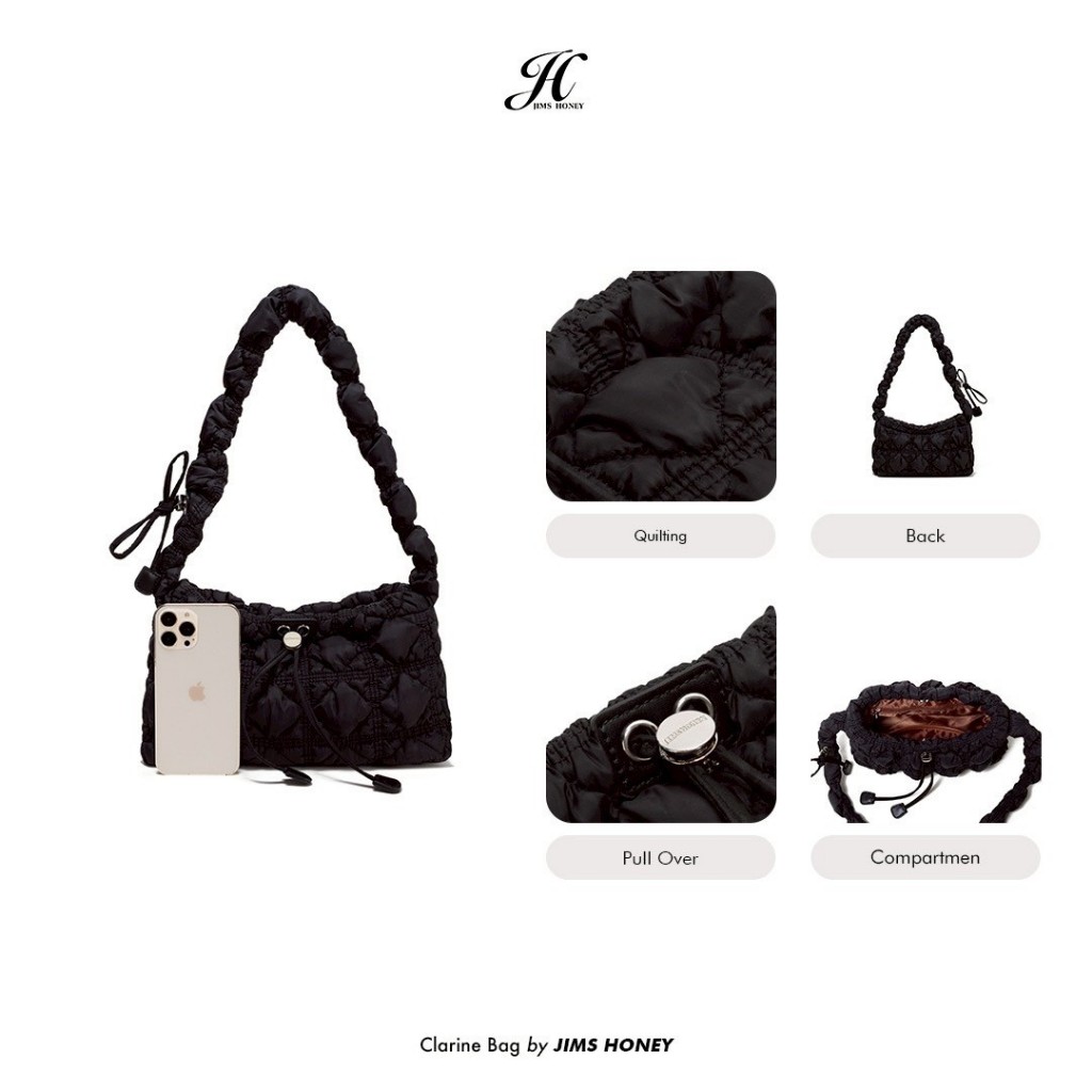 JIMS HONEY CLARINE BAG Tas Selempang Shoulder Bag Wanita Slingbag Cewek Jimshoney Trendy Elegan Kulit