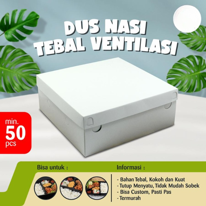 

Box Nasi Dus Kotak Nasi Tebal Warna Putih Ukuran 22 x 22