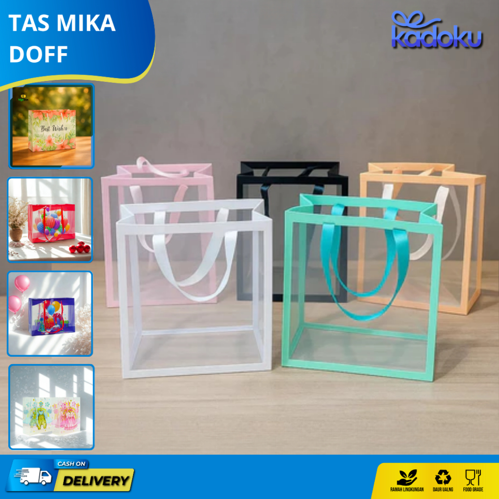 

Tas Mika PVC Transparan Motif/ Tas mika ulang tahun anak / Tas Mika PVC Goodiebag Hampers Tas Buku