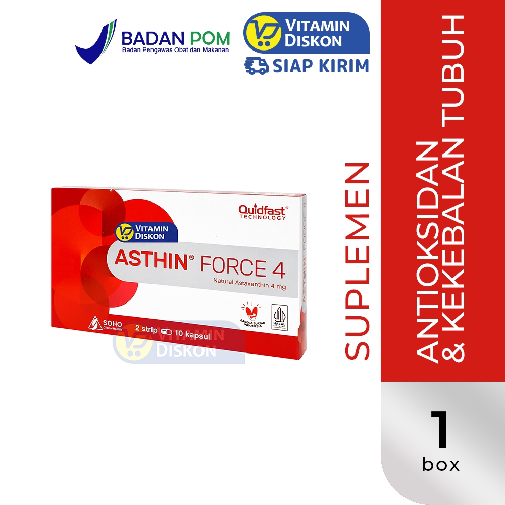 ASTHIN FORCE 4 MG | Astaxanthin Suplemen Daya Tahan Tubuh dan Antioksidan