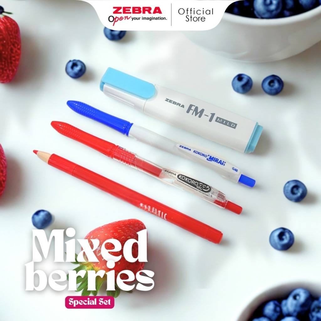 

Asaba Stationery- Paket Bundling Spesial Set Alat Tulis Zebra Seri Mixed Berries