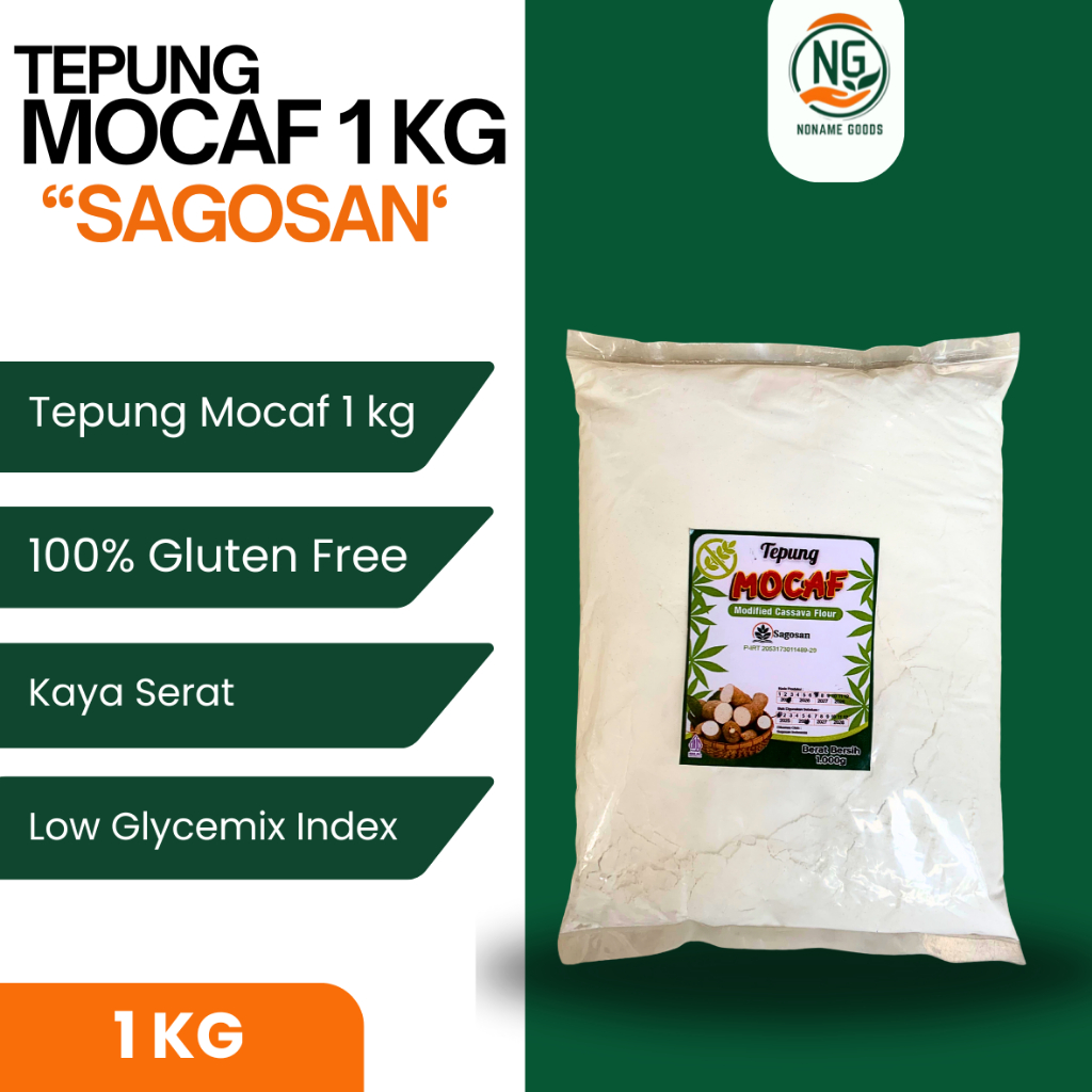 

TEPUNG MOCAF SAGOSAN 1 KG GLUTEN FREE KAYA SERAT MODIFIED CASSAVA FLOUR