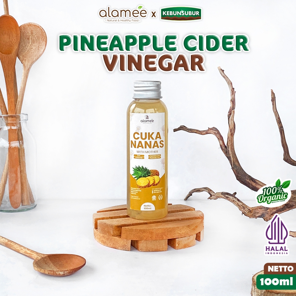

ALAMEE Cuka Nanas Organik Original Pineapple Cider Vinegar With Mother 100ml Kebunsubur