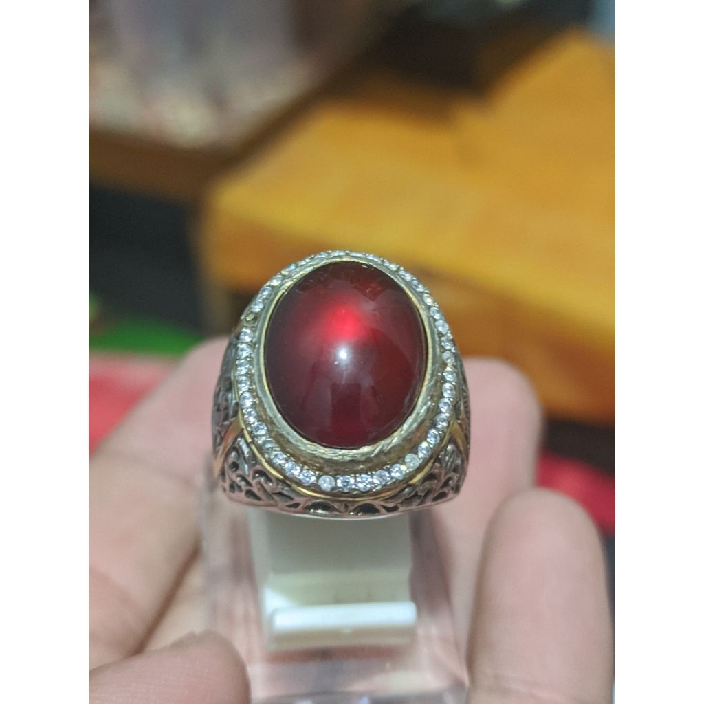 Batu Cincin Red garnet black mamba
