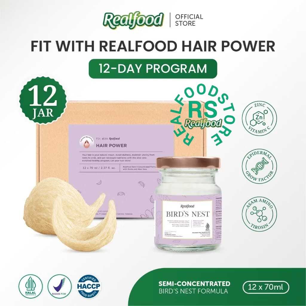 

Realfood Hair Power 6 Botol & 12 Botol Diskon Harga ( Minuman Sarang Burung Walet ) RS