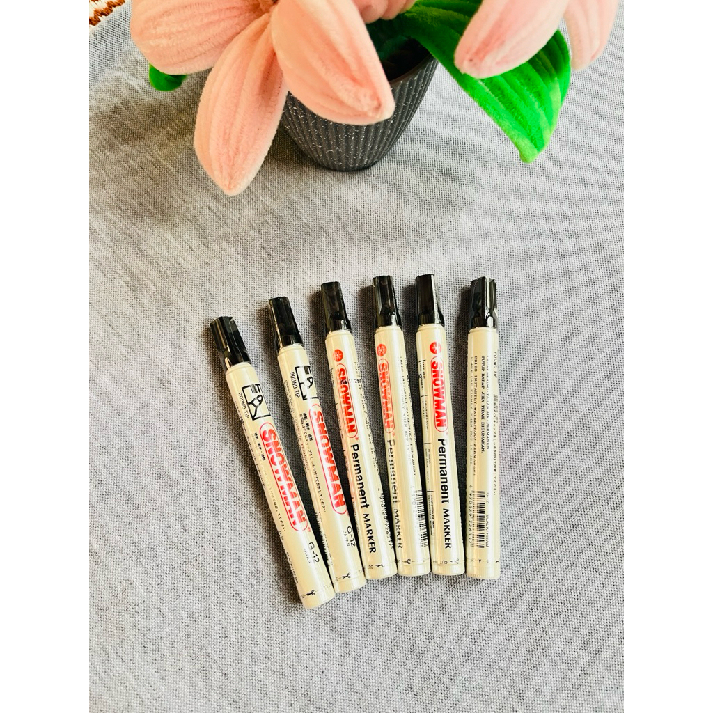 Spidol hitam snowman permanen maker besar