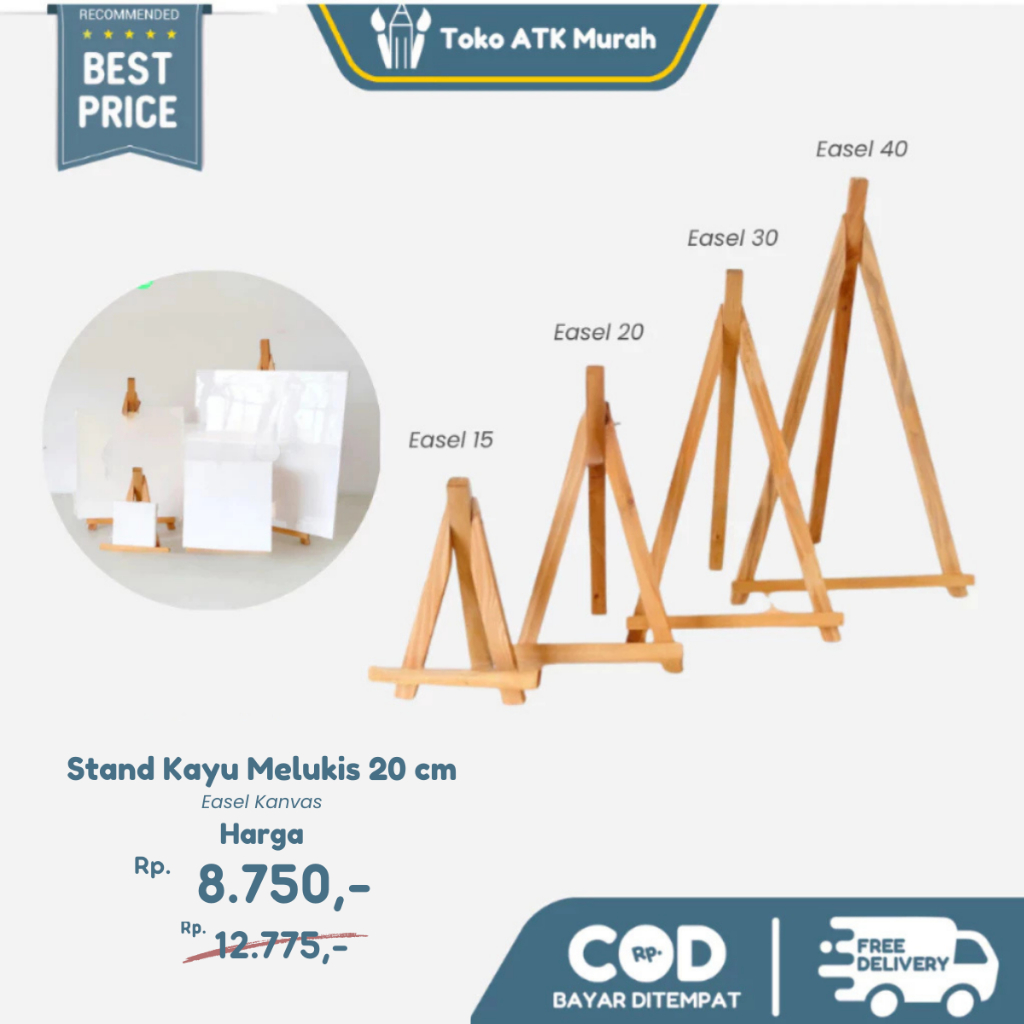 

Easel Stand Lukis Canvas 20 cm - Sandaran Kanvas Kayu Display Pigura