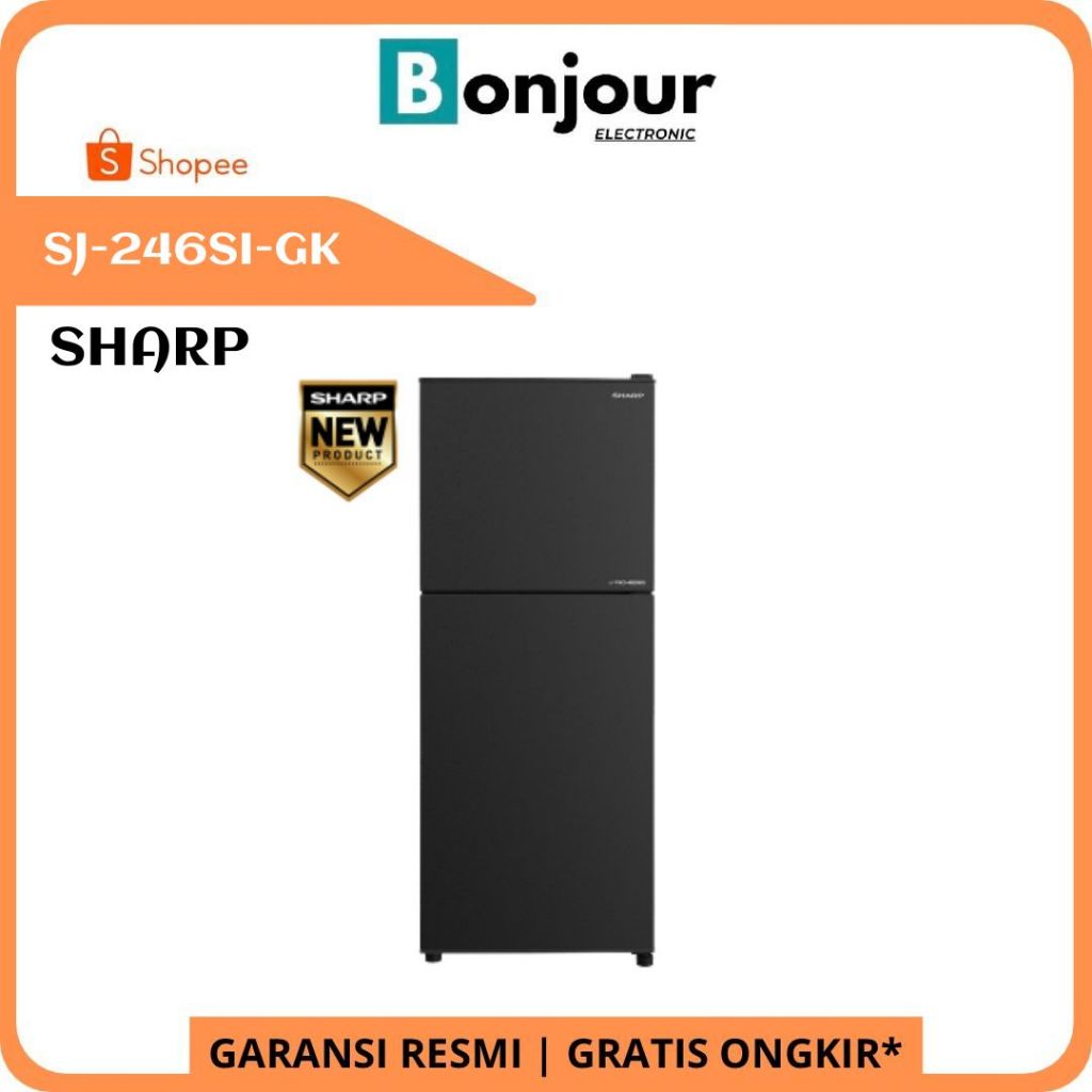 Kulkas 205 Liter Sharp SJ-246SI-GK J-TECH Inverter Technology Kulkas 2 Pintu SJ-246SI-GK