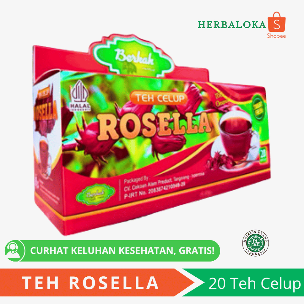 

Teh Celup Bunga Rosella Berkah Herbal Isi 20 Kantong Teh Celup