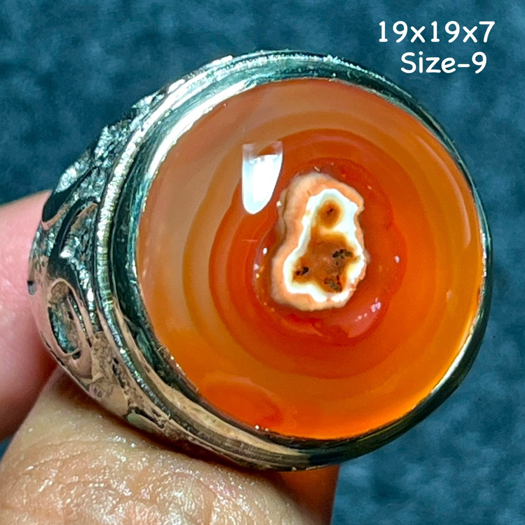 Cincin Batu Akik Natural Sulaiman Puser Mata (Asli Alam)