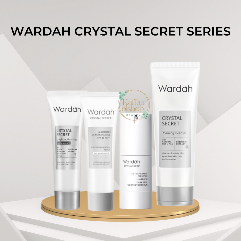 Wardah 1 Paket Crystal Secret 4pcs, Wajah Glowing, Menyamarkan Flek Hitam