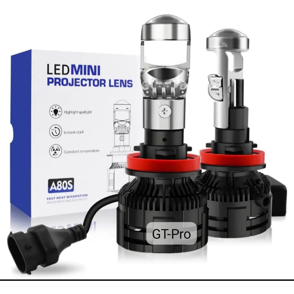 Lampu Led Headlight Bulbs A80S H11 Canbus Car Led Mini Projector dan Lampu Led Depan Len Projector M