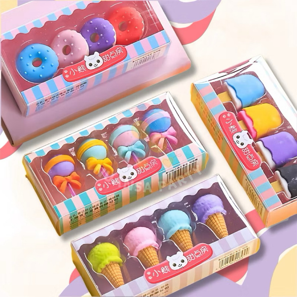 

Penghapus pensil anak gaya korea motif donat/ice cream/lolipop