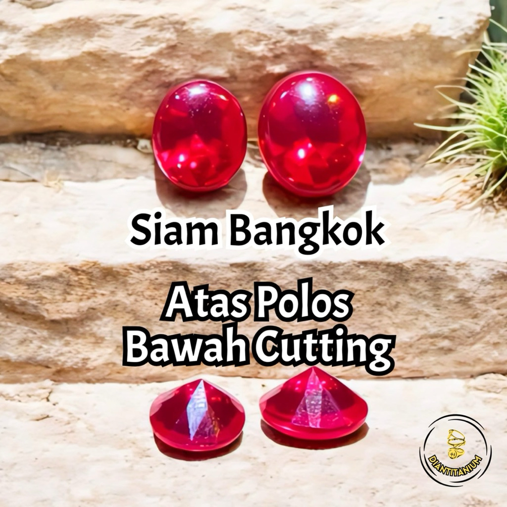 [HANYA BATU] Batu Siam Bangkok Polos Cutting Bawah