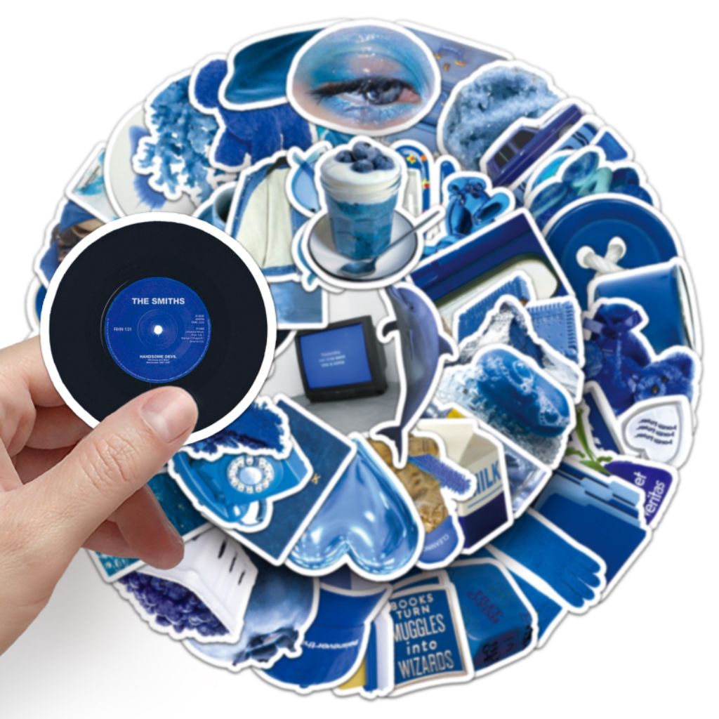 

[50 Pcs] DECO STICKER | STICKER DIY | JURNAL AESTHETIC blue biru ins gaya grafiti kepribadian lintas batas kecil segar buku pegangan DIY cangkir ponsel bagasi stiker koper