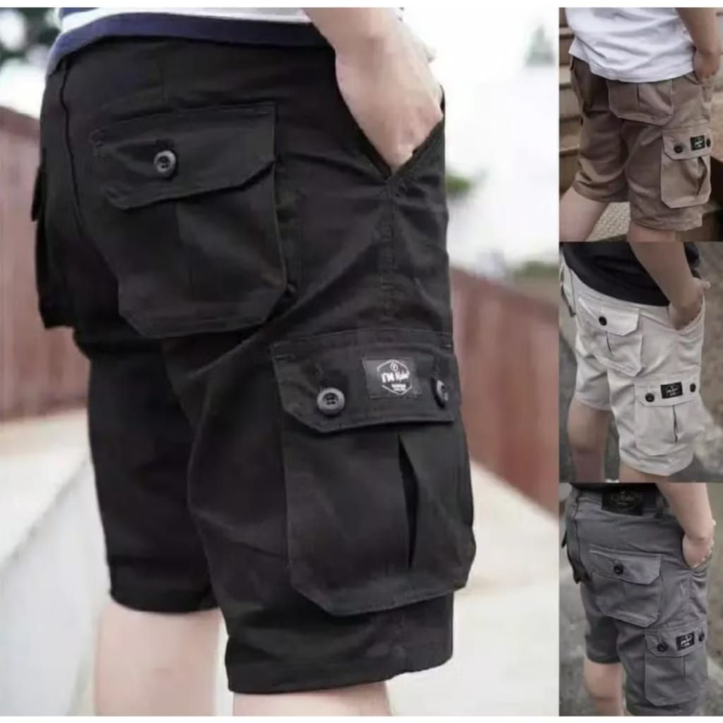 Celana Cargo Pendek pria ukuran S28-42 Celana Cargo pria Pendek Cotton Tuwill Reguler