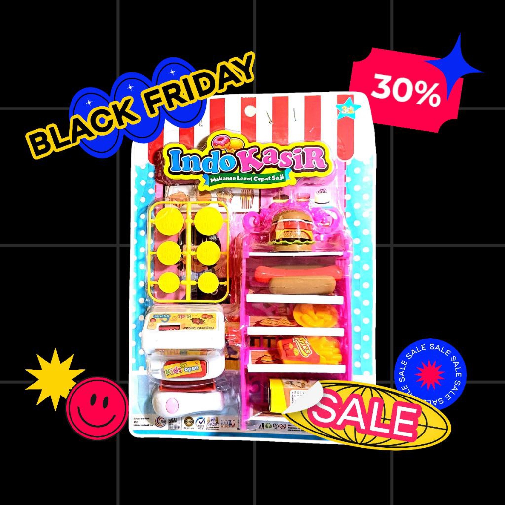 Mainan Anak IndoKasir – Kasir Makanan Cepat Saji Mini Set