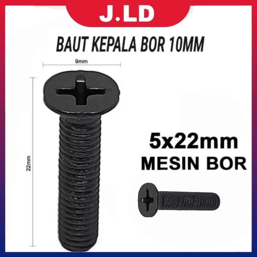 Baut Ulir Kepala Bor 10MM kepala Chuck Drat Balik Bor Mesin bor 10mm Baut dengan drat ulir yang terb
