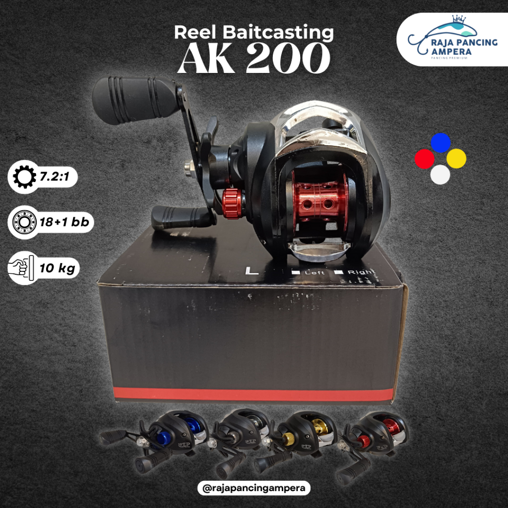 Reel Baitcasting AK 200 Kerekan Pancing BC Murah