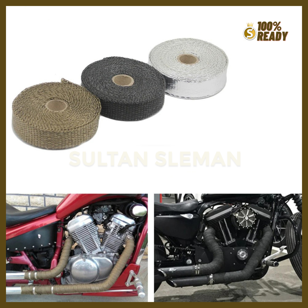 [PROMO] lakban peredam panas knalpot / Kain Lakban 10 Meter / Peredam Panas Knalpot Motor Fiber