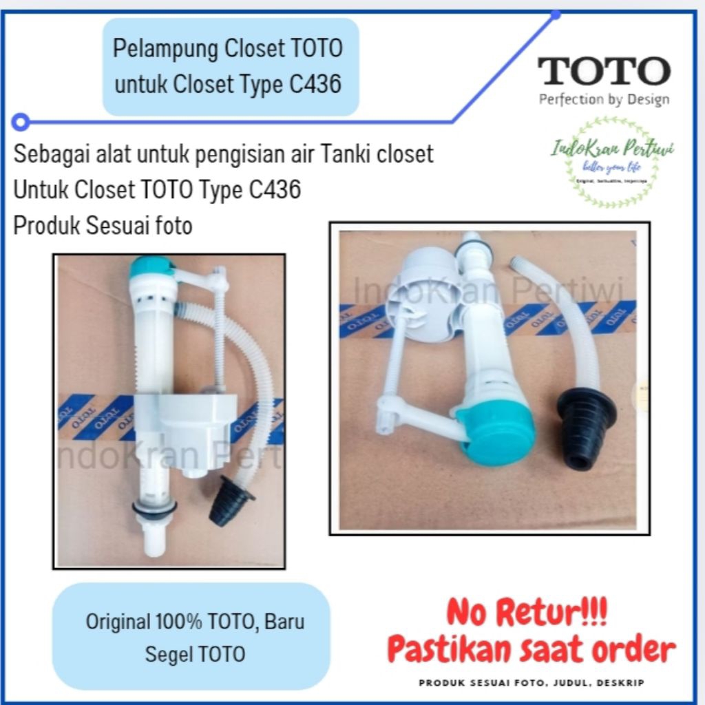 Pelampung Closet TOTO C436/ Fill Valve TOTO C436 Original Segel/ Spare Part TOTO .
