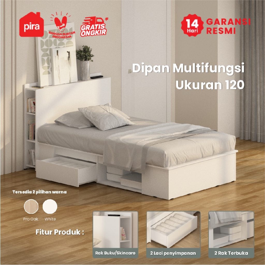 Pira Bavarian - Morgan BD 120 Dipan / Ranjang / Tempat Tidur dengan Laci Penyimpanan