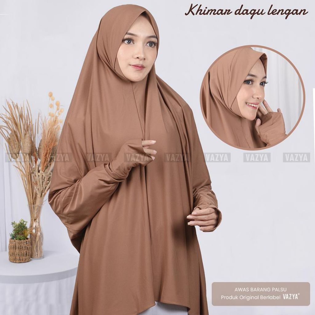 Khimar Dagu Lengan Viena Jersey - Hijab Jilbab Kerudung Jumbo Kekinian