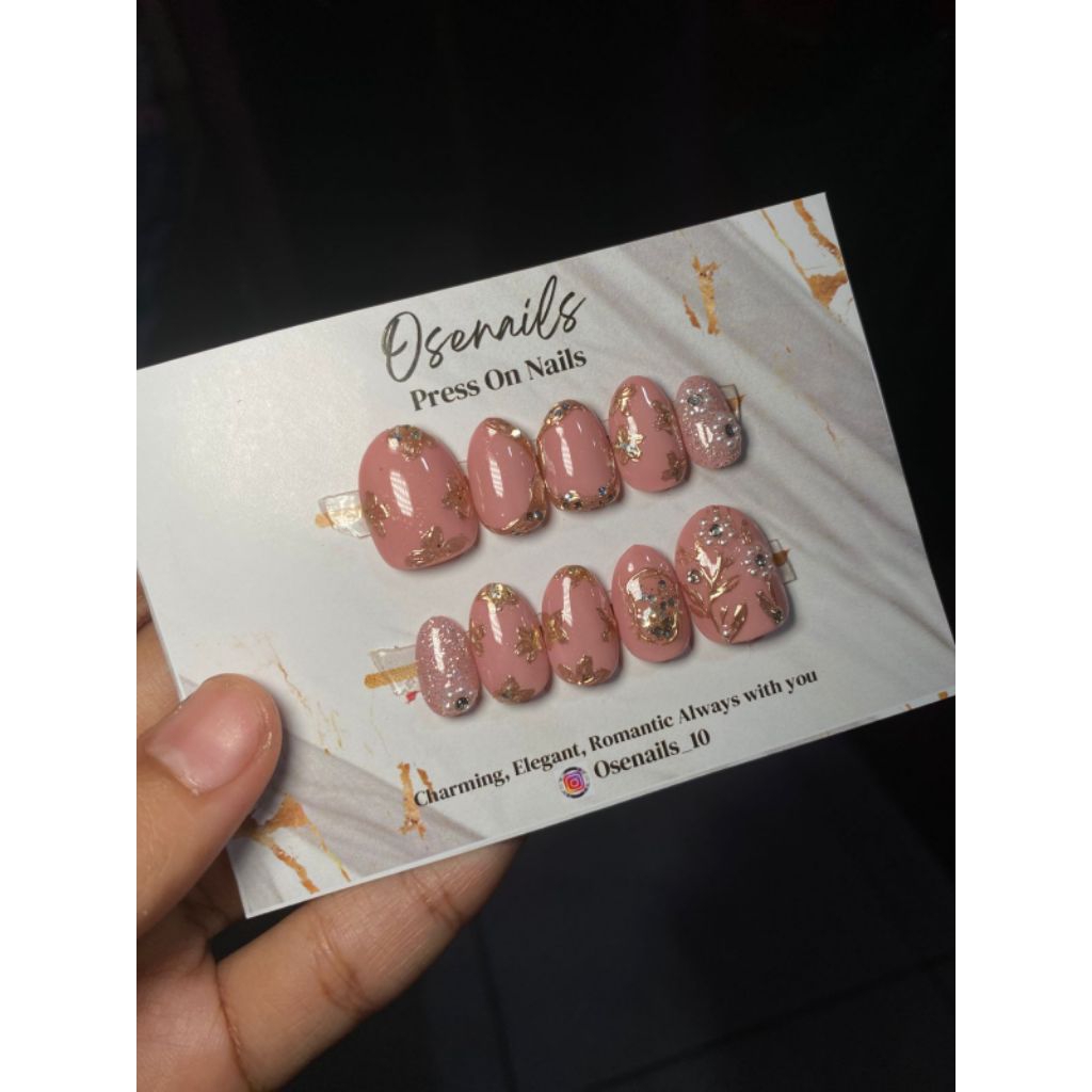 (PRE ORDER) Fake nail Pink gold