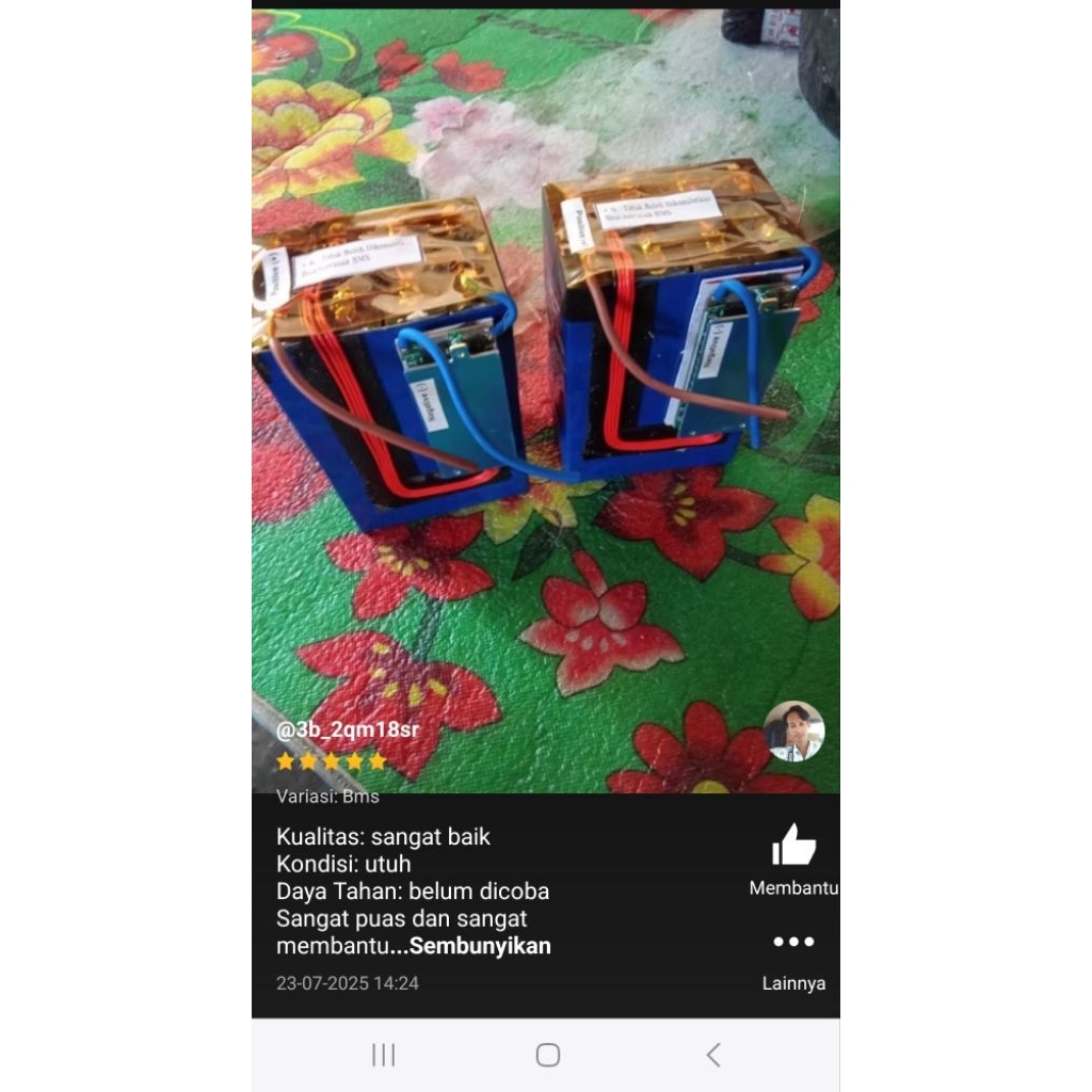 Lifepo4 12v 22Ah sudah BMS