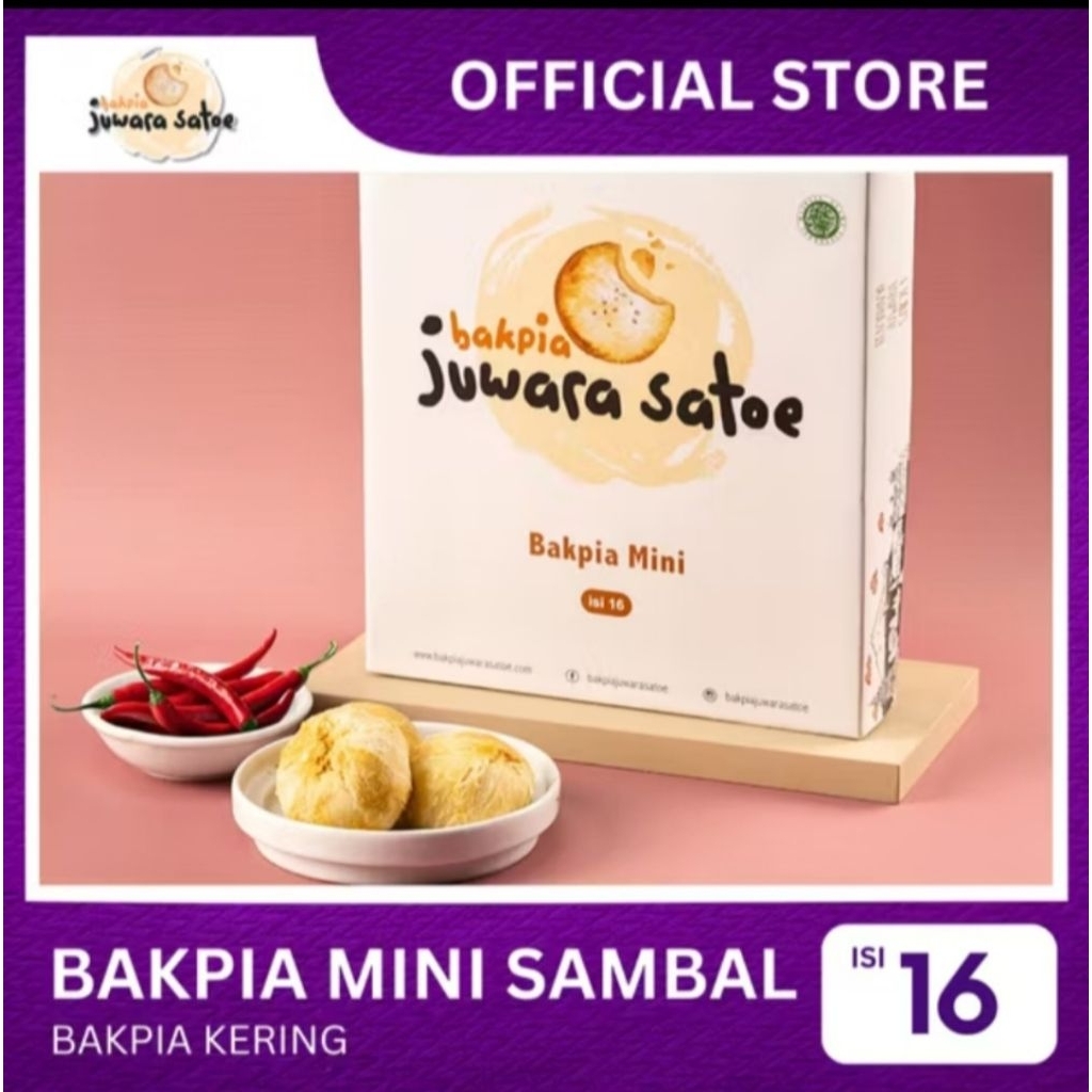 

Bakpia Kering Mini Sambal Juwara Satoe Isi 16