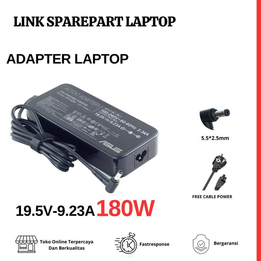 Adaptor Charger 19.5V 9.23A 180W (5.5x2.5mm) Notebook Power Adapter ASUS Laptops ROG G750-JS G750JM 