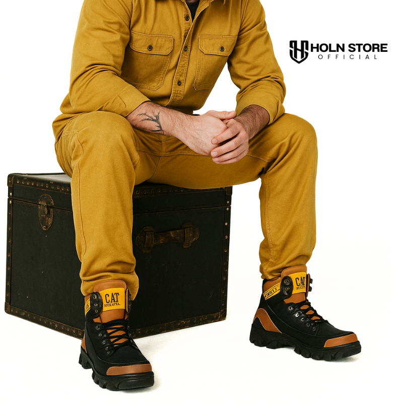 exclusive sepatu safety pria caterpillar - sepatu safety boots pria wanita - sepatu kerja safety