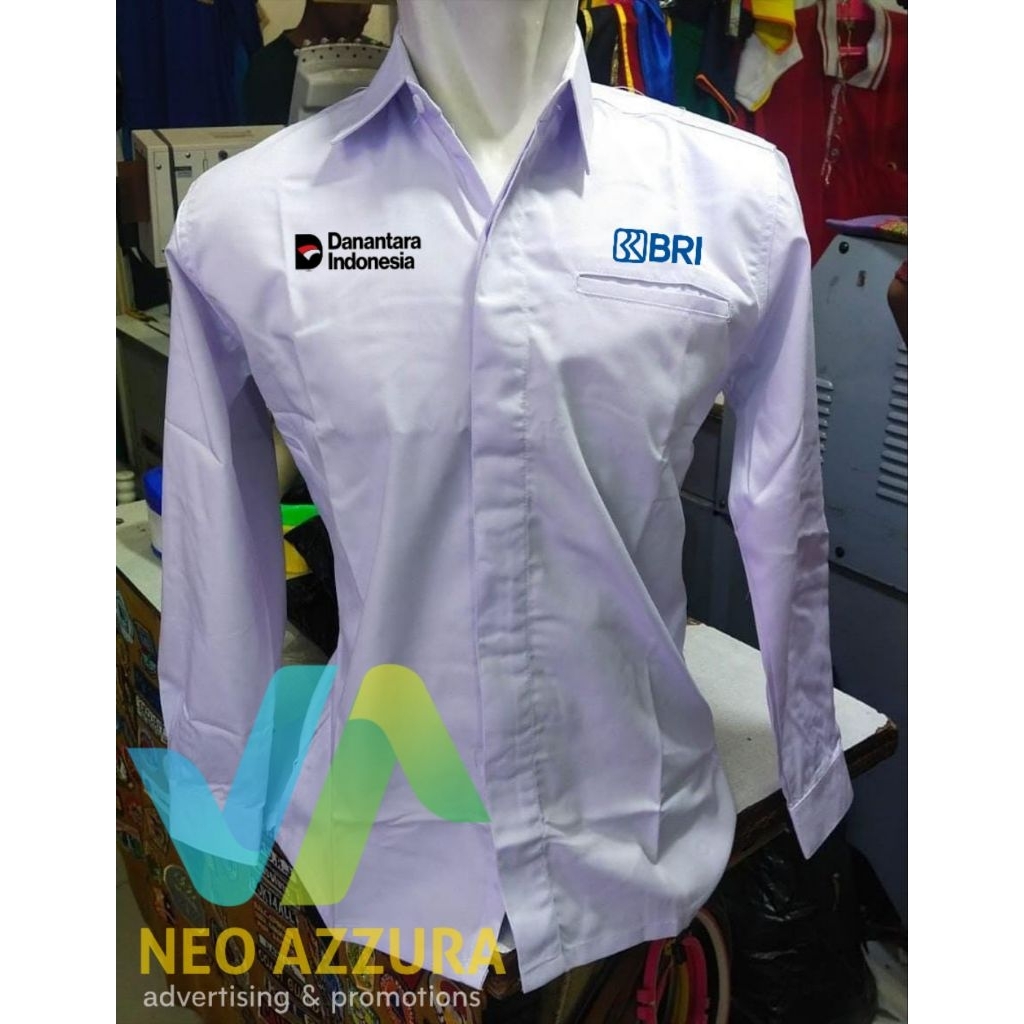 Kemeja seragam kerja DANANTARA BANK BRI pria/wanita lengan panjang | polos & formal