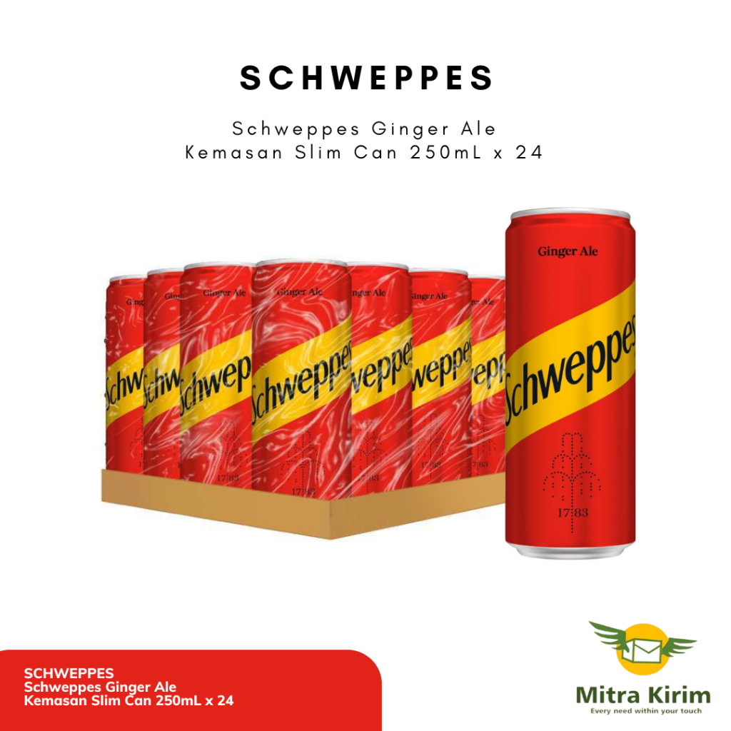 

Schweppes Ginger Ale Kemasan Slim Can 250mL x 24