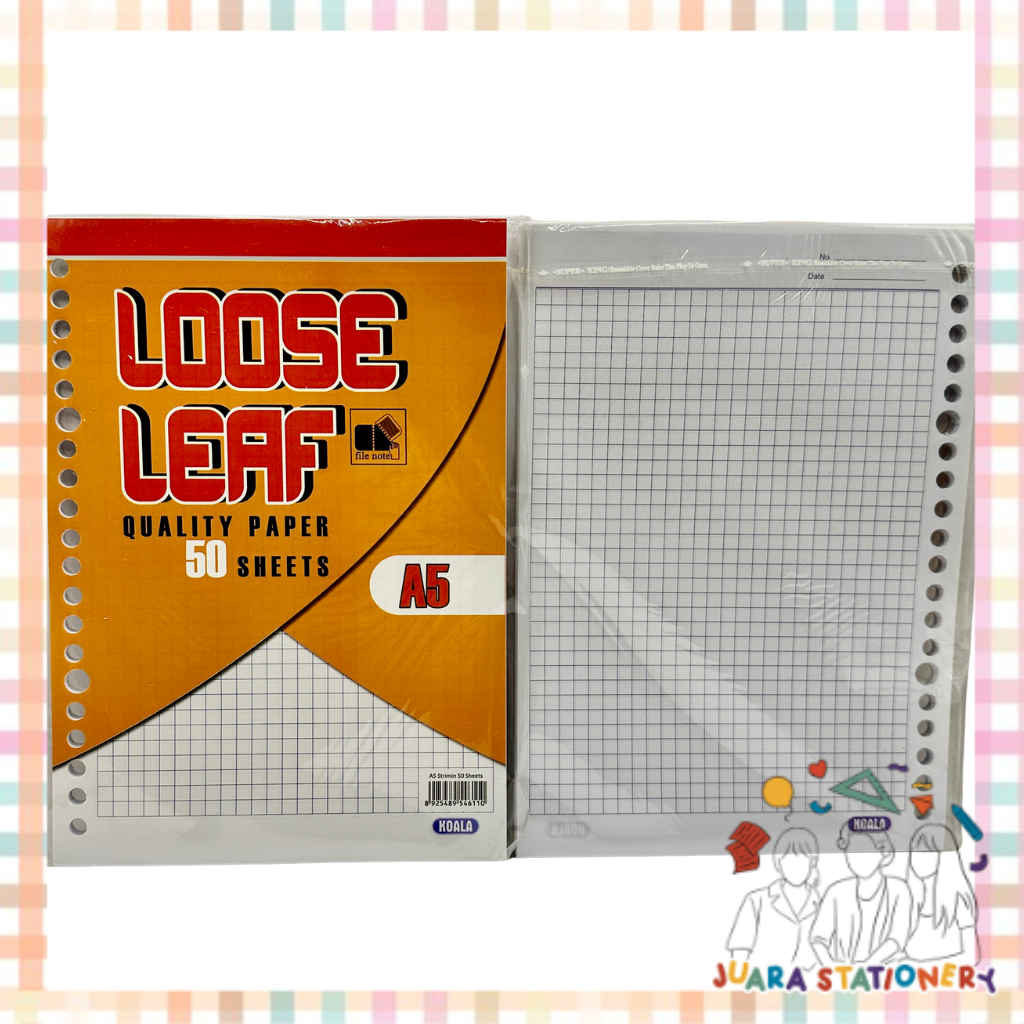 

(2620) Loose Leaf Koala A5 Kotak Matematika 50 lembar / Refill Binder Isi Loose Leaf Kotak Kecil