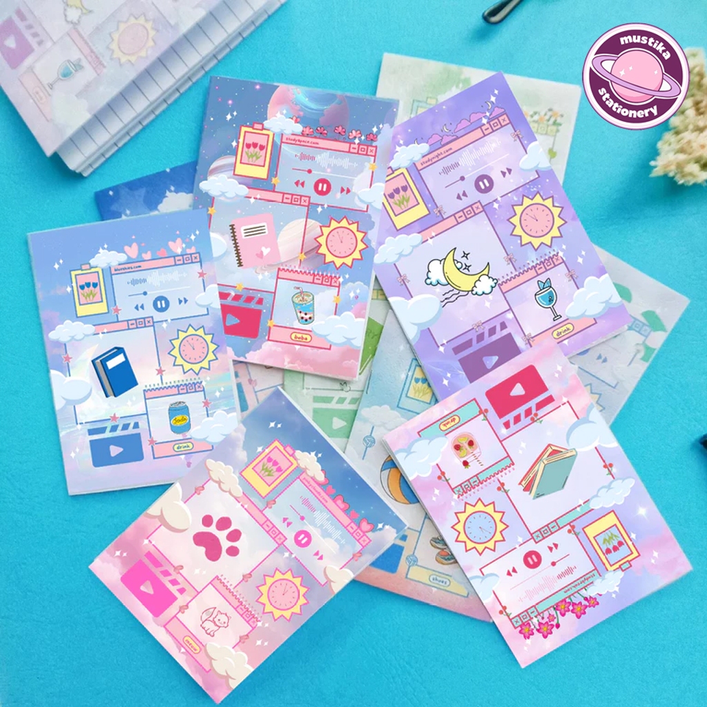 

MS Buku Kecil Aesthetic Scrapbook Notebook Mini A7 Buku Catatan Kecil Notes 8 Lembar Alat Tulis Sekolah