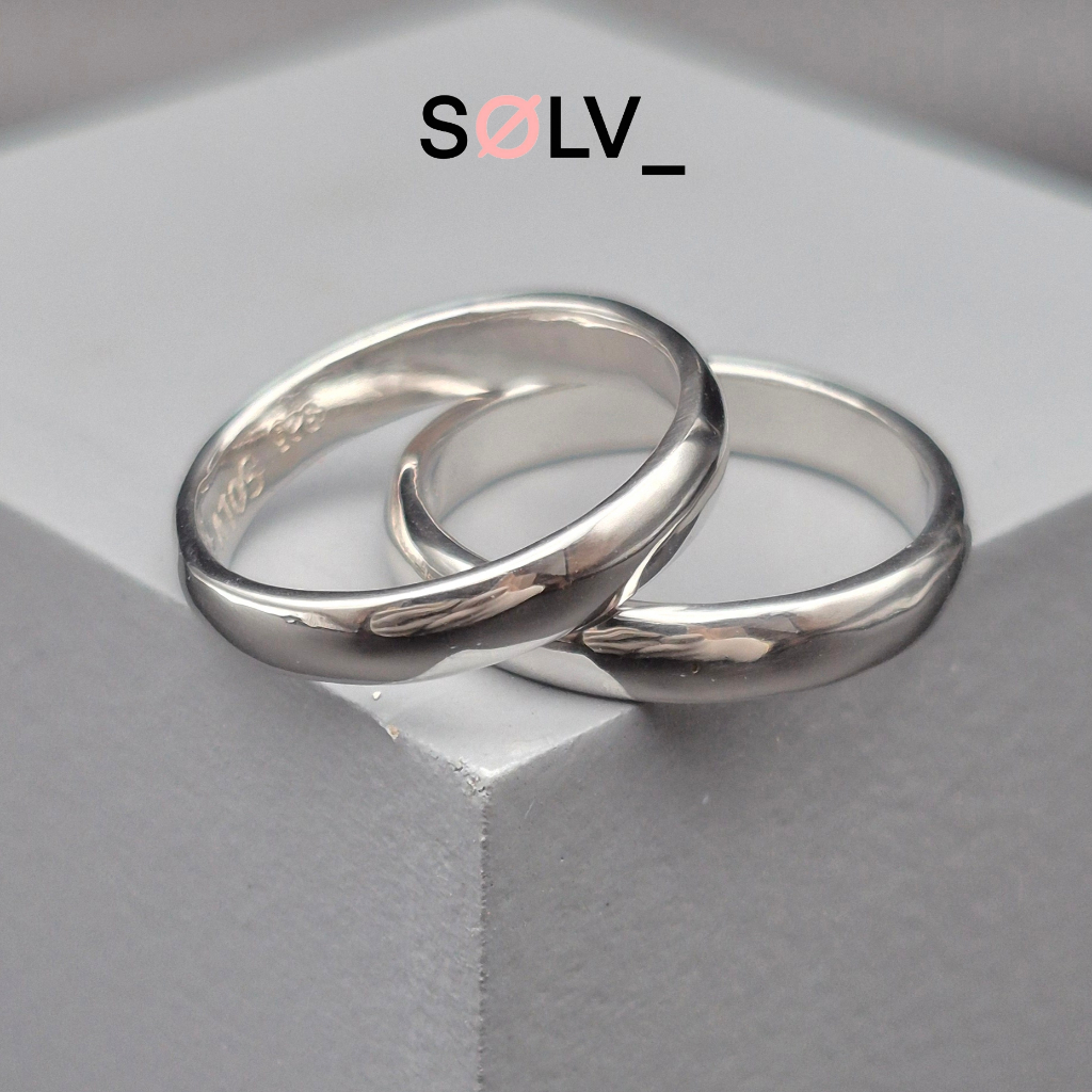 Cincin kawin polos perak 925 lapis emas, cincin couple, cincin nikah model (CK 89)