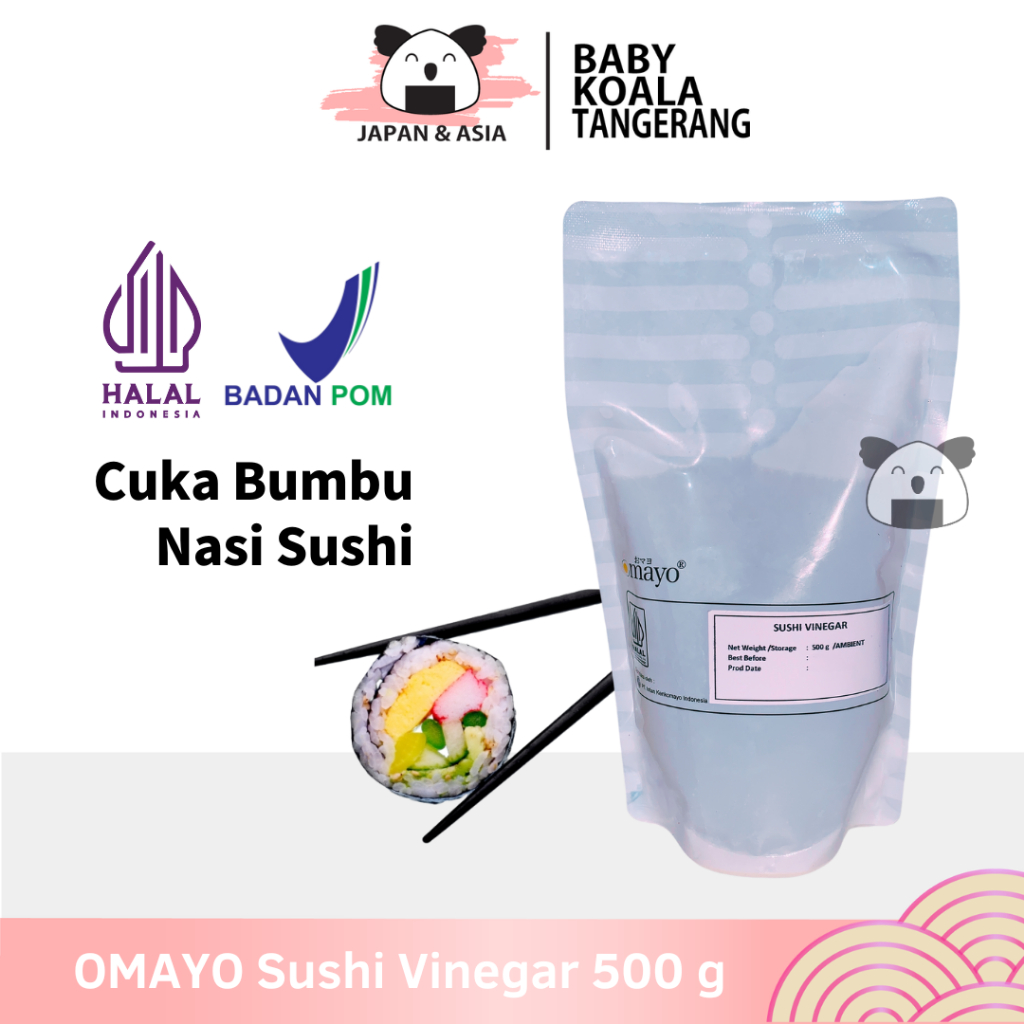 

OMAYO SUSHI VINEGAR Cuka Nasi Sushi 500 g Halal │ Bumbu Seasoning Sushi -BKT