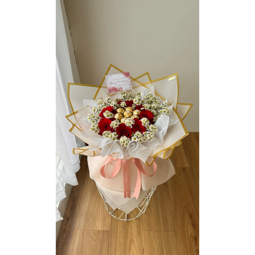 Bouquet Mawar Fresh mix Ferrero Rocher