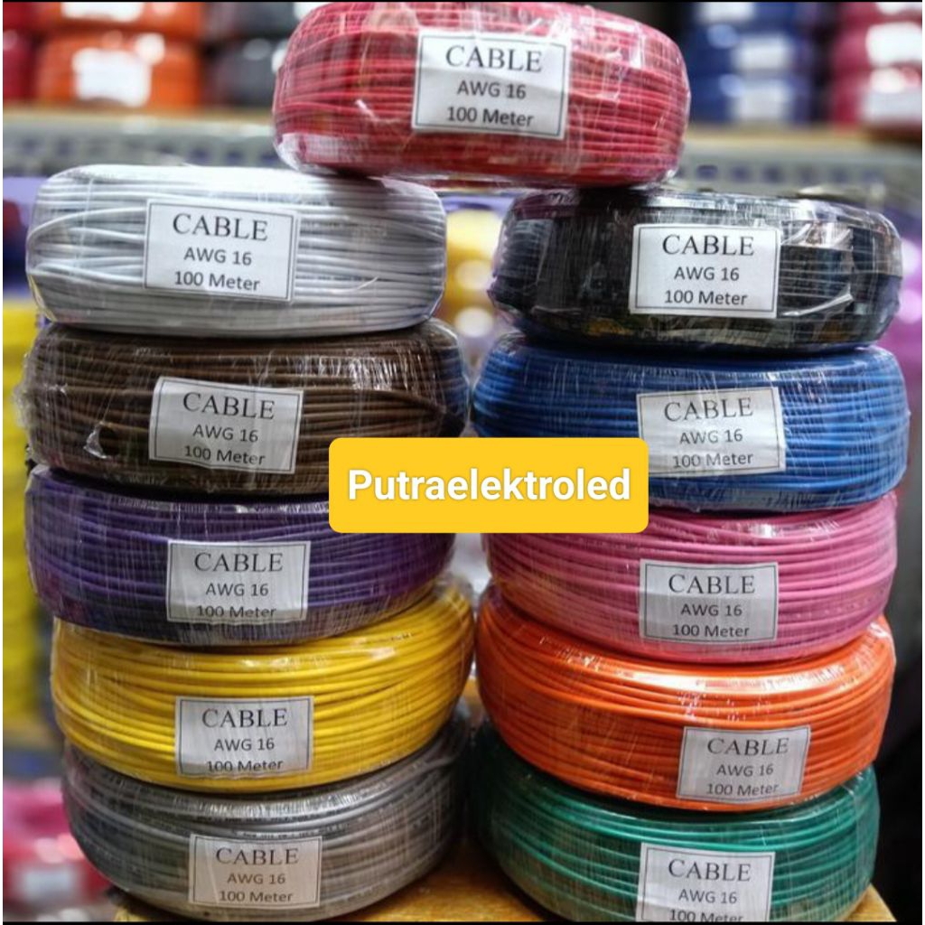 Kabel Awg 16 100meter Serabut Tembaga Putih / Kabel Awg16