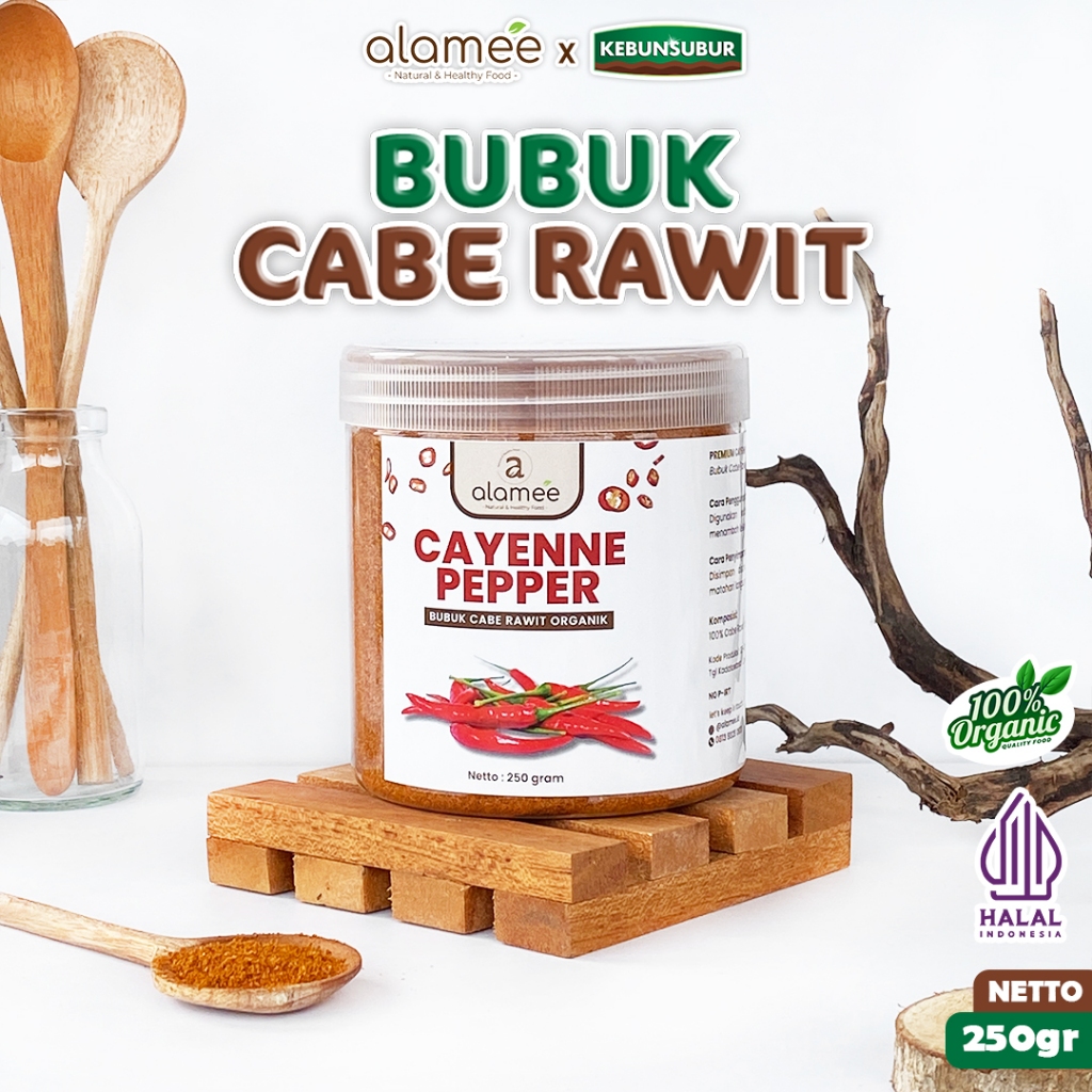

ALAMEE Bubuk Cabe Rawit Cayenne Pepper Seasoning Powder Tanpa Campuran Bumbu Masakan Dapur 250gr kebunsurbur