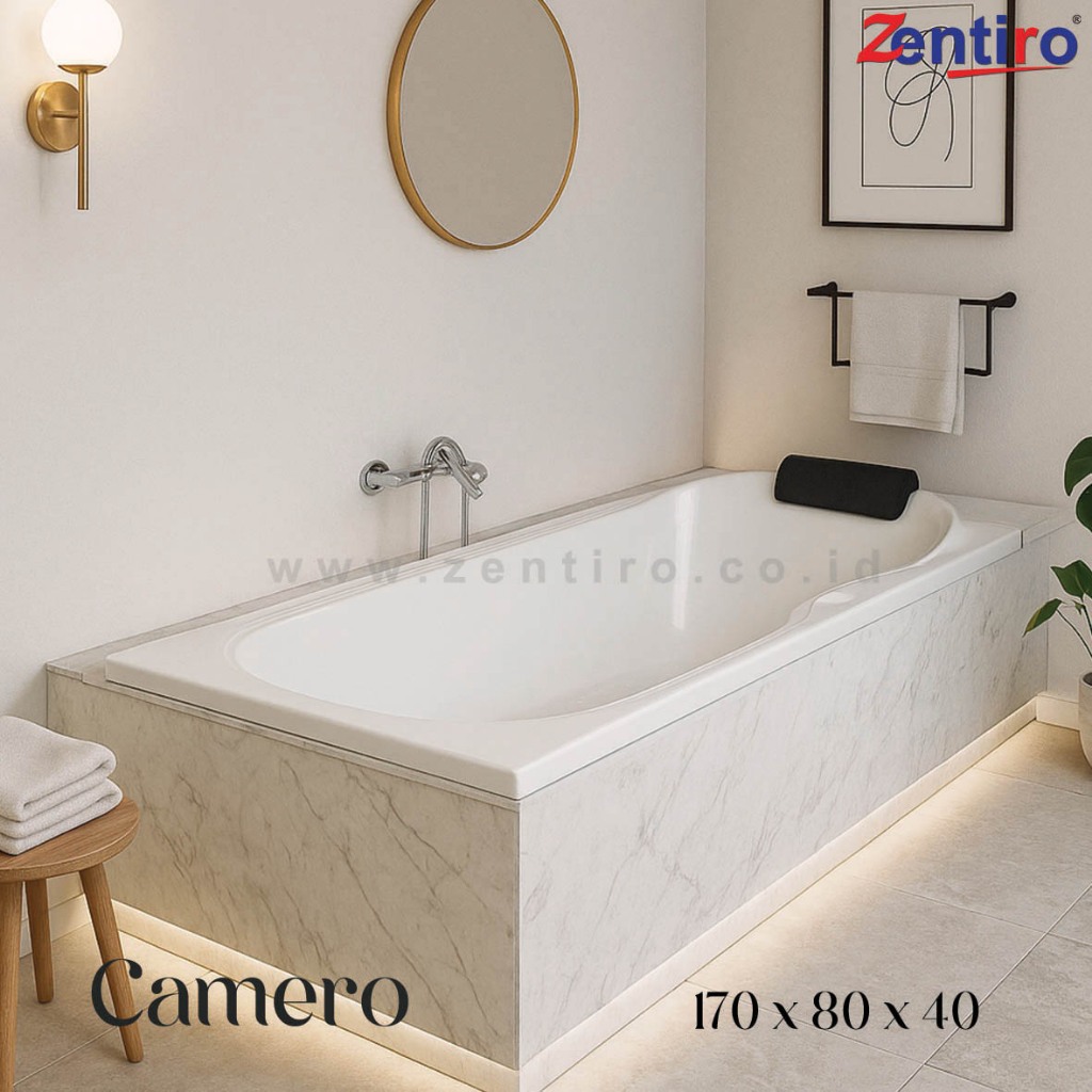 ZENTIRO Bathtub Tanam Marble Camero | Bathtub Long 170