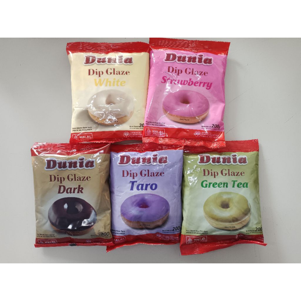 

DUNIA DIP GLAZE DONAT/ TOPPING DONAT 200GRAM