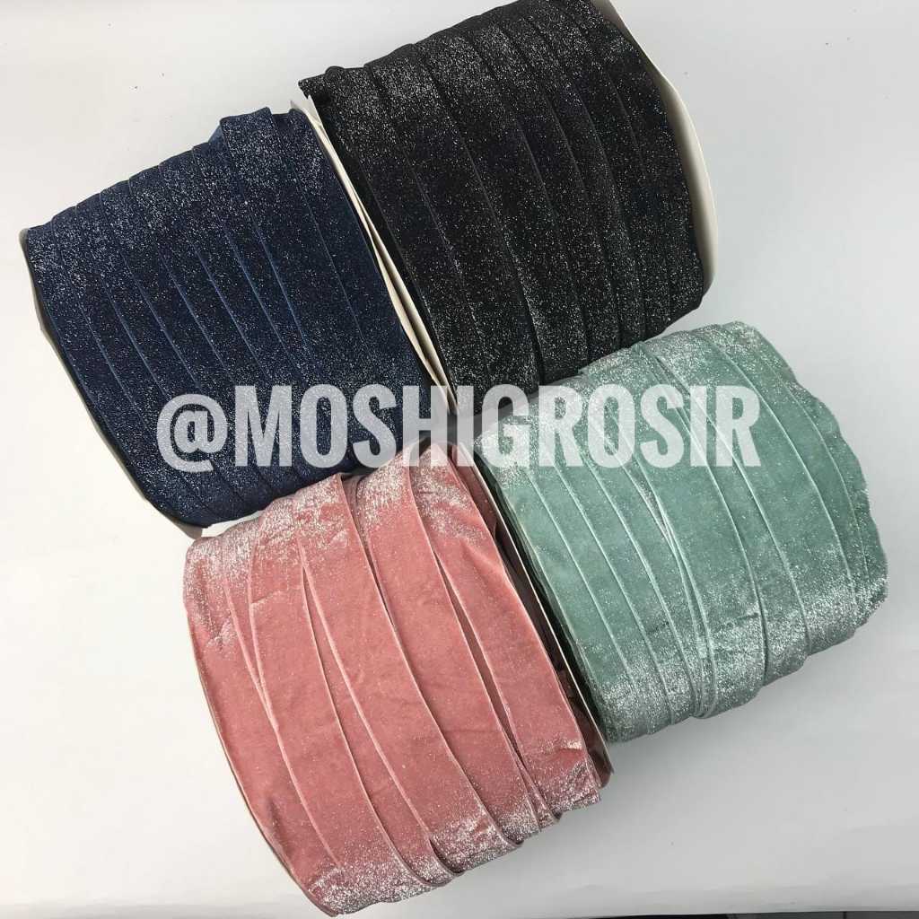 

10 YARD | 1.9 CM | VELVET GLITER SILVER / VELVET GLITER HALUS SILVER