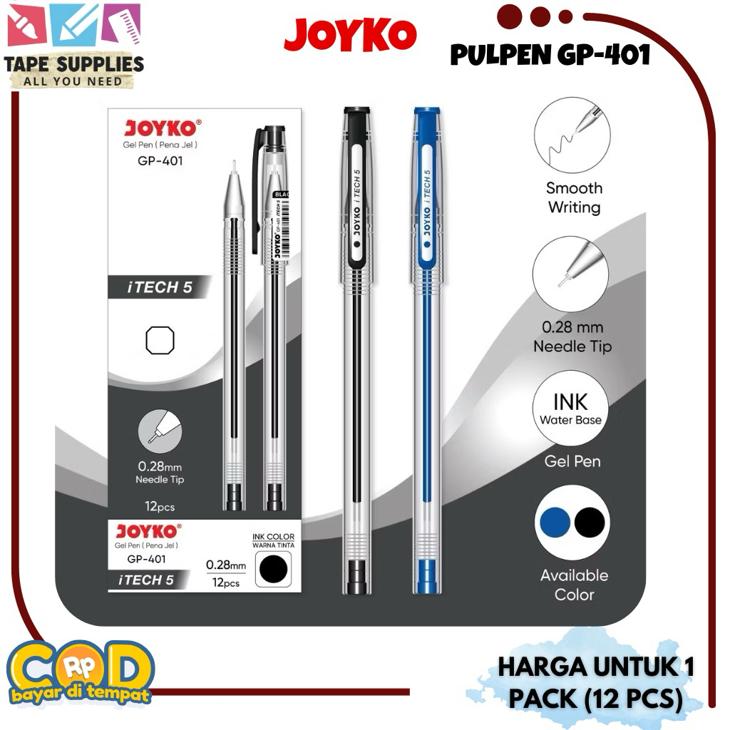 

(12 PCS) PULPEN JOYKO Ujung Jarum i-Tech GP-401 WAJIB DIORDER!