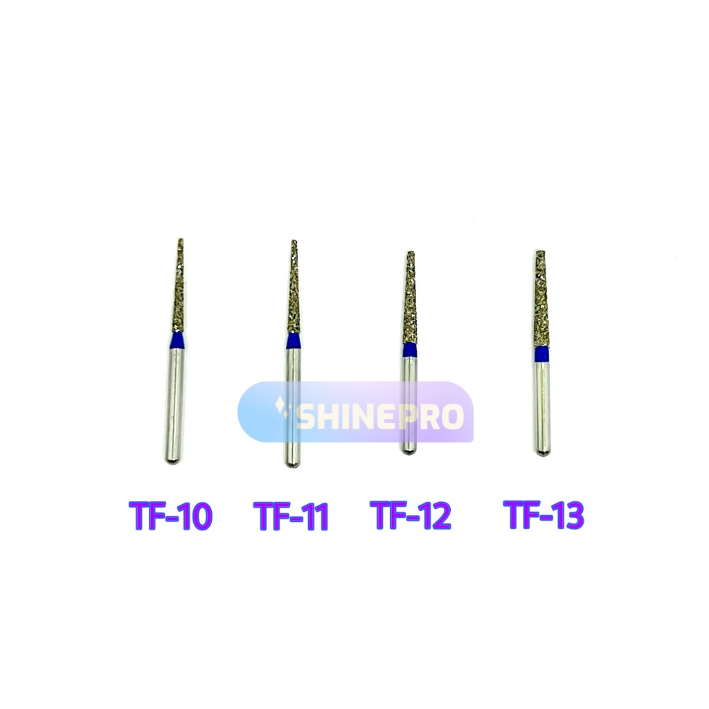 POLOBUR dental Diamond Bur Tapered Fissure Bur Flat End Bur Biru