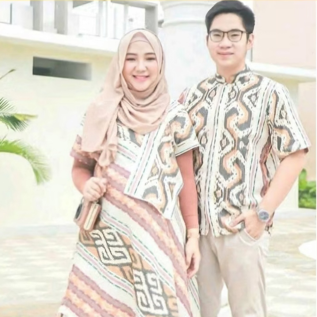 Set Couple Tenun Dress & Kemeja Belle – Handmade ATBM Blangket Premium
