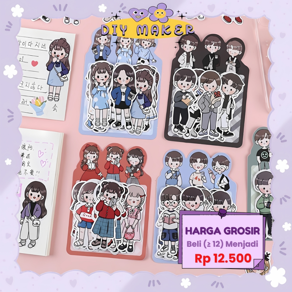 

DM 1 Pack 20 Lembar Stiker Tumblr Karakter Sticker Aesthetic Style Fashion Boy Stiker Tempel TLD25