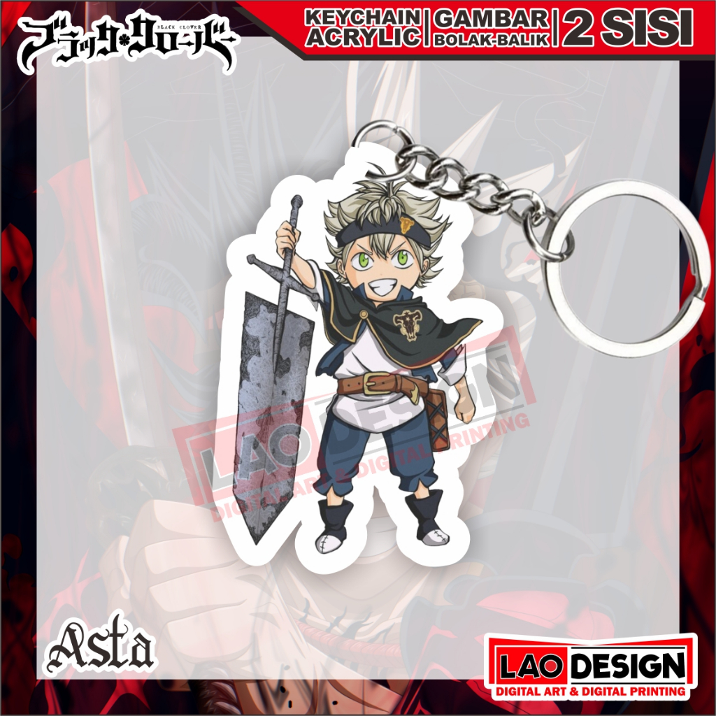 Gantungan Kunci Asta Black Clover - Ganci Anime - Gantungan Kunci Akrilik - Key Chain - Key Chain Co