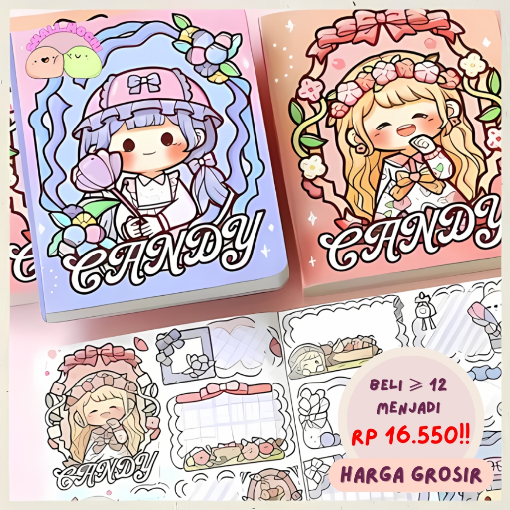 

1 Pcs Buku Diary DIY Scrapbook Full Printed Hard Cover Aesthetic Notepad Weeks Best Seller TLD121